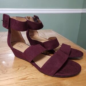 Franco Sarto Women's Ulta Burgundy 8.5 Wine Gladiator Low Wedge